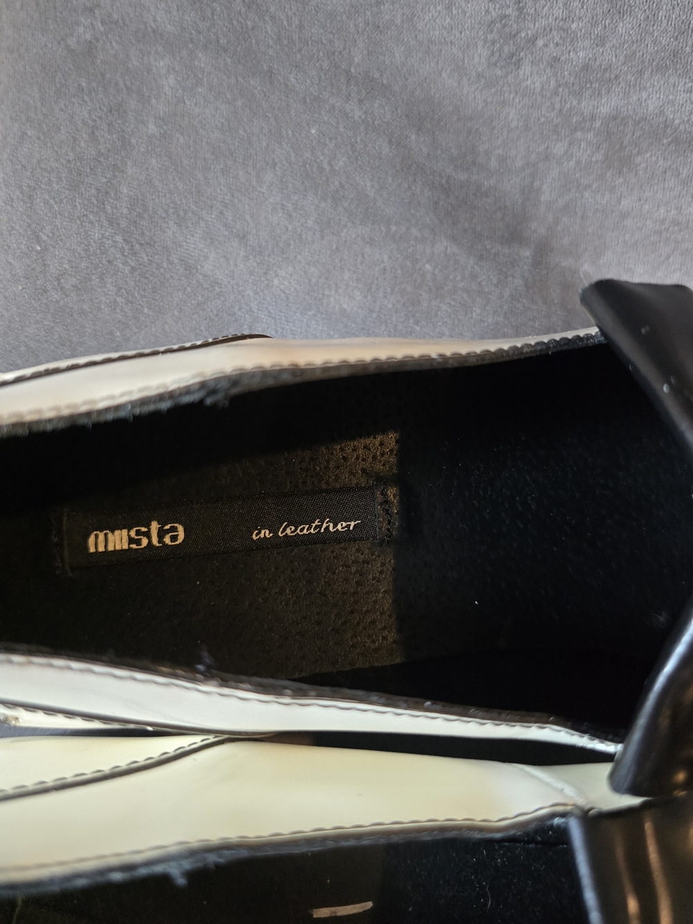 Miista Black & White Leather Fringe Penny Loafers Lug Sole Size 41 Made in Spain - Picture 4 of 6